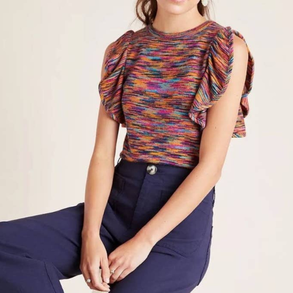 Anthropologie Ruby fluttler sleeved top